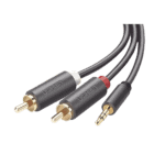 Cable Adaptador de 3.5mm Macho a 2 RCA Macho / 5 Metros (16.40 Pies) / Color Gris / Blindaje Múltiple / ABS / Alta Calidad 10513-AD-1-l