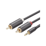 Cable Adaptador de 3.5mm Macho a 2 RCA Macho / 5 Metros (16.40 Pies) / Color Gris / Blindaje Múltiple / ABS / Alta Calidad 10513-AD-2-l