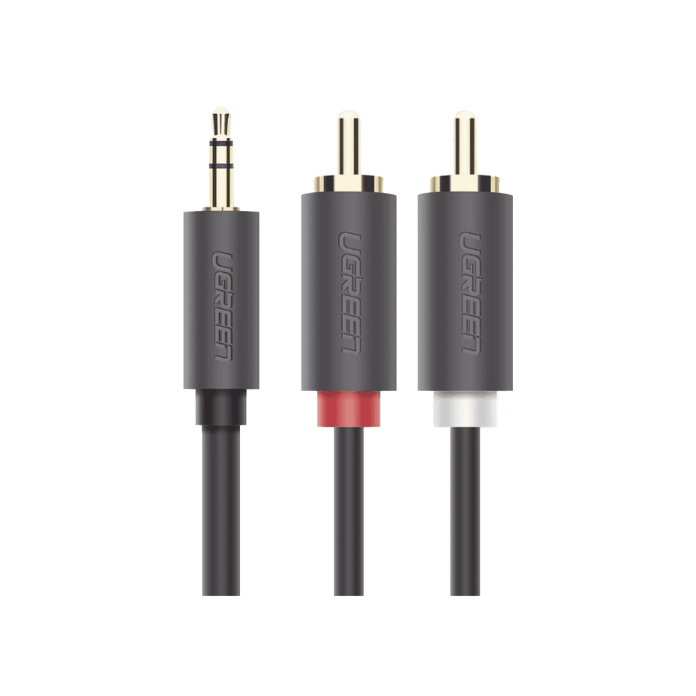 10513-AD-3-l Cable Adaptador de 3.5mm Macho a 2 RCA Macho / 5 Metros (16.40 Pies) / Color Gris / Blindaje Múltiple / ABS / Alta Calidad 10513 4