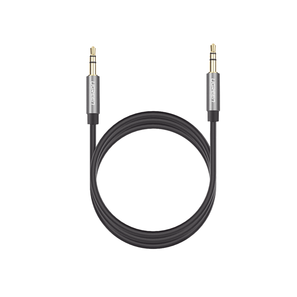 10735-AD-1-l Cable Auxiliar 2 Metros / Conector 3.5mm a 3.5mm / Macho a Macho / Cubierta de TPE / Carcasa de Aluminio / Color Negro 10735 2