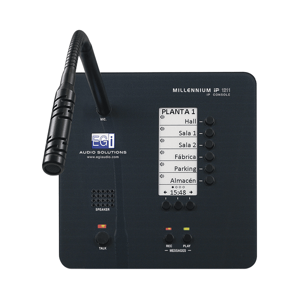 1211M-AD-1-l CONSOLA DE AVISOS MULTIZONA IP CON DISPLAY, MICRÓFONO Y GRABADOR DE MENSAJES 1211M 2