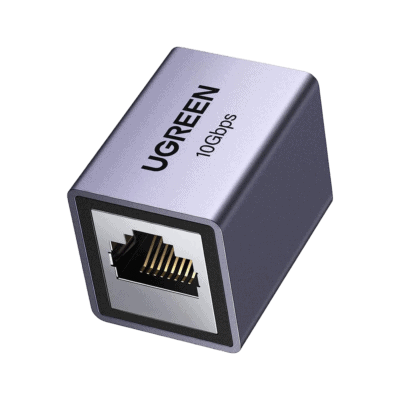 Acoplador STP (Extensor de Cable Ethernet RJ45) | 10Gbps | Blindado | Compatibilidad con Cat8 Cat7 Cat6 Cat5e | Hasta 100 metros | Aleación de Aluminio
