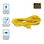 Extensión Eléctrica de Uso Rudo Aterrizada 15 metros / 127 V CA 10 A Máximo / Color Amarillo. 1_2S400