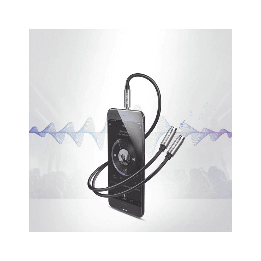 20816-AD-4-l Cable Adaptador/Divisor de Audio de 3.5mm Macho a 2 Terminales de 3.5mm Hembra / 25 cm de Longitud / Cable TPE / Color Negro 20816 5