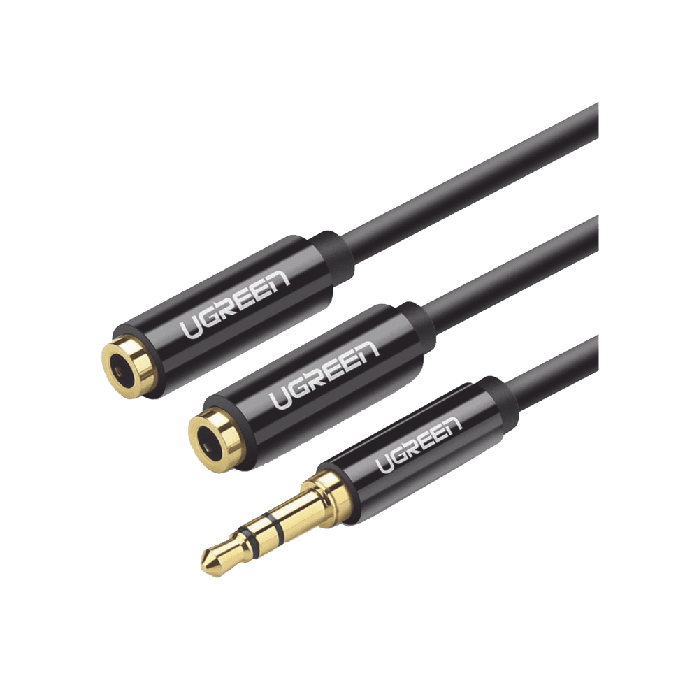 20816-l Cable Adaptador/Divisor de Audio de 3.5mm Macho a 2 Terminales de 3.5mm Hembra / 25 cm de Longitud / Cable TPE / Color Negro 20816 1