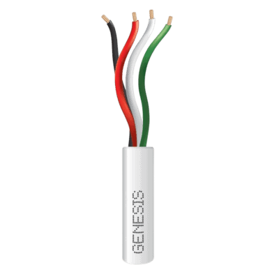 Bobina de 305 Metros (1000 Pies) / Cable de Cobre / 4 x 22 AWG / Riser / Color Blanco / Para Aplicaciones de Alarmas de Intrusión y Automatización