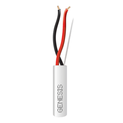 Bobina de 152 Metros (500 Pies) de Cable / 2 x 18 AWG / Riser / Color Blanco / Para Aplicaciones en Alarmas de Intrusión, Control de Acceso, Automatización, Interfonos, TV Porteros, Audio y Voceo