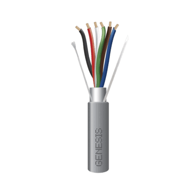Bobina de 305 Metros (1000 Pies) de Cable / 6 x 22 AWG Blindado / Riser / Color Gris / Para Aplicaciones de Audio, Seguridad y Control