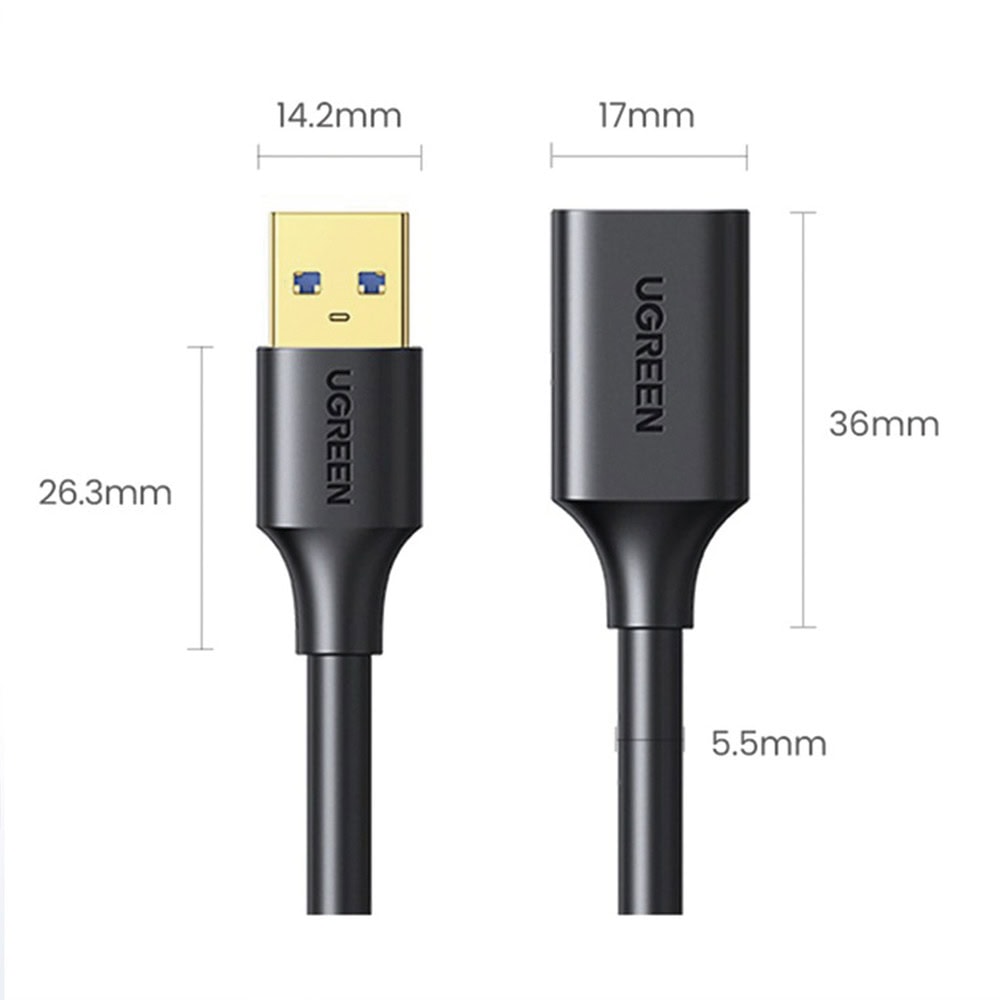 30127-AD-7-l Cable Extensor USB 3.0 / 3 Metros / Macho-Hembra / 5 Gbps / Ultra Durabilidad / Núcleo de cobre estañado 28/22 AWG / Blindaje interior múltiple / Ideal para teclado, mouse , etc. 30127 6