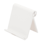 Soporte de Escritorio para Telefono Celular / Ajustable de 0° a 100° / Goma Antiarañazos / Antideslizante / Amplia Compatibilidad con dispositivos de 4'' a 7.9'' / Plegable / ABS / Color Blanco 30285-AD-3-l