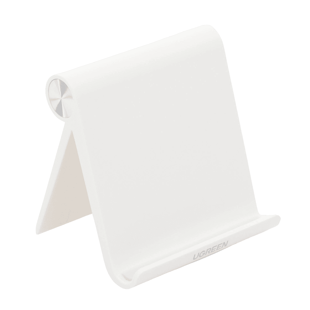 30285-AD-4-l Soporte de Escritorio para Telefono Celular / Ajustable de 0° a 100° / Goma Antiarañazos / Antideslizante / Amplia Compatibilidad con dispositivos de 4'' a 7.9'' / Plegable / ABS / Color Blanco 30285 5