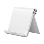 Soporte de Escritorio para Telefono Celular / Ajustable de 0° a 100° / Goma Antiarañazos / Antideslizante / Amplia Compatibilidad con dispositivos de 4'' a 7.9'' / Plegable / ABS / Color Blanco 30285-l