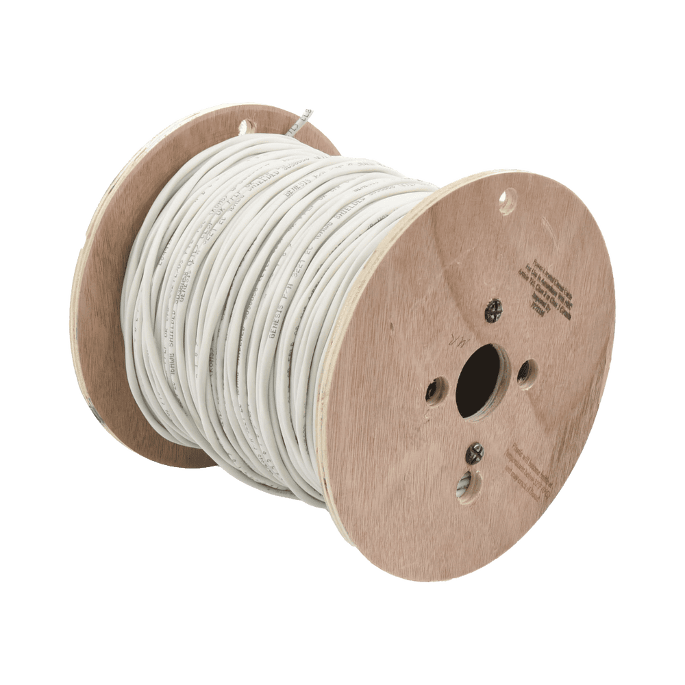 32215012-LAT-DER-l Carrete de 152 Metros (500 Pies) de Cable / 2 x 16 AWG / Blindado / Plenum / Color Blanco / Para Aplicaciones de Audio, Seguridad y Control 3221-5012 4