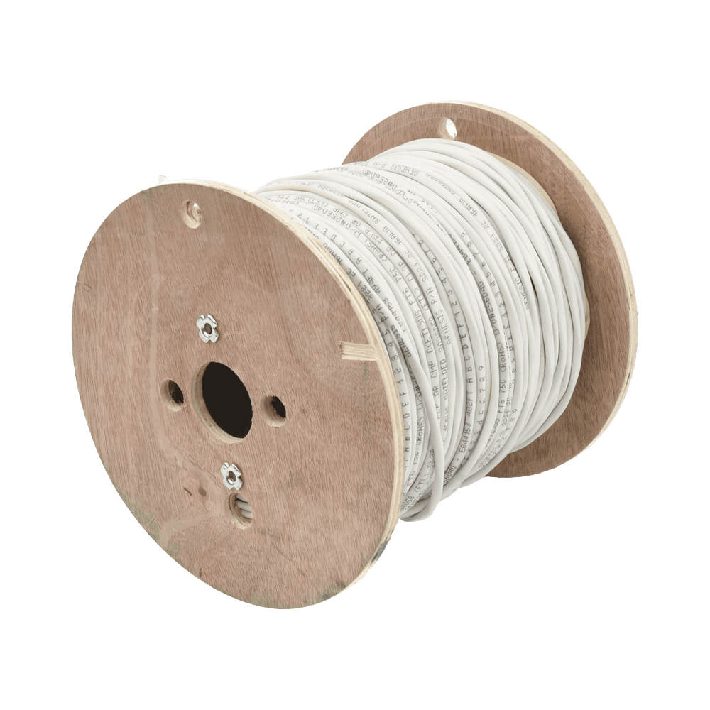 32215012-LAT-IZQ-l Carrete de 152 Metros (500 Pies) de Cable / 2 x 16 AWG / Blindado / Plenum / Color Blanco / Para Aplicaciones de Audio, Seguridad y Control 3221-5012 3