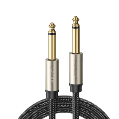Cable de Audio Mono 6.35mm (1/4") Macho a 6.35mm (1/4") Macho / 10 Metros / Núcleo de Cobre / Blindaje Interno / Nylon Trenzado / Color Negro