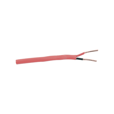 Carrete de Alambre de 305 Metros (1000 Pies) / 2 x 14 AWG / Riser / Tipo FPLR-CL3R / Color Rojo / Para Aplicaciones en Paneles de Detección de Incendio y Sistemas de Evacuación