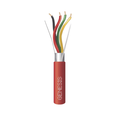 Bobina de 152 Metros (500 Pies) de Alambre / 4 x 18 AWG / Riser / Blindado / Tipo FPLR / Color Rojo / Para Aplicaciones en Sistemas de Detección de Incendio y Sistemas de Evacuación