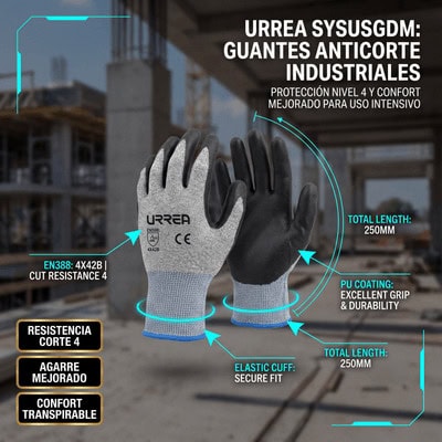 5_2S400 Guantes talla mediana supraneema con recubrimiento de nitrilo. SYS-USGDM 4
