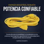 Extensión Eléctrica de Uso Rudo Aterrizada 15 metros / 127 V CA 10 A Máximo / Color Amarillo. 5_4S400
