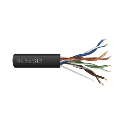 Bobina de Cable de 305 Metros (1000 Pies) UTP Cat6 RISER / Color Negro / UL, CMR SPNLS, Probado a 350 Mhz / Para Aplicaciones de CCTV, Redes de Datos, IP Megapixel, Control RS485