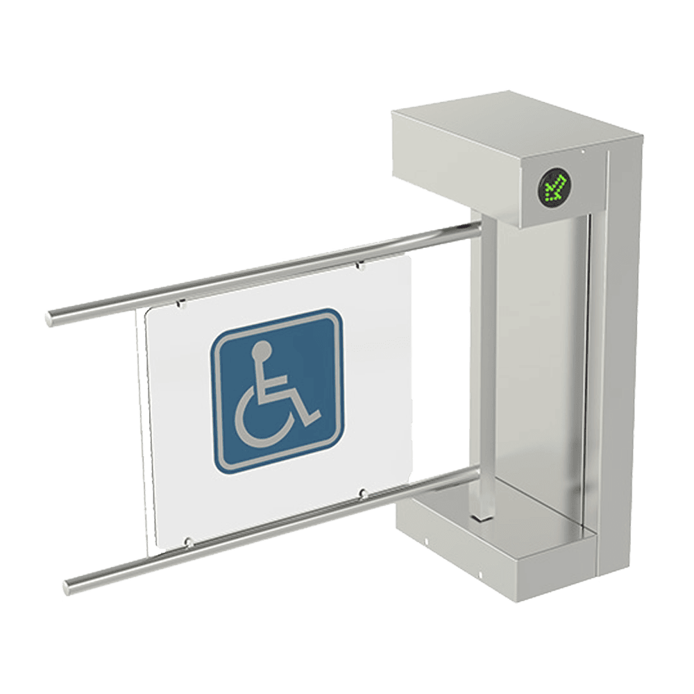 705EN1-l Torniquete De Cortesía Motorizado / Acabado En Acero Inoxidable Con Hoja de Acrílico / Bidireccional / Compatible con Cualquier Control De Acceso de Contacto Seco 705-EN-1 1