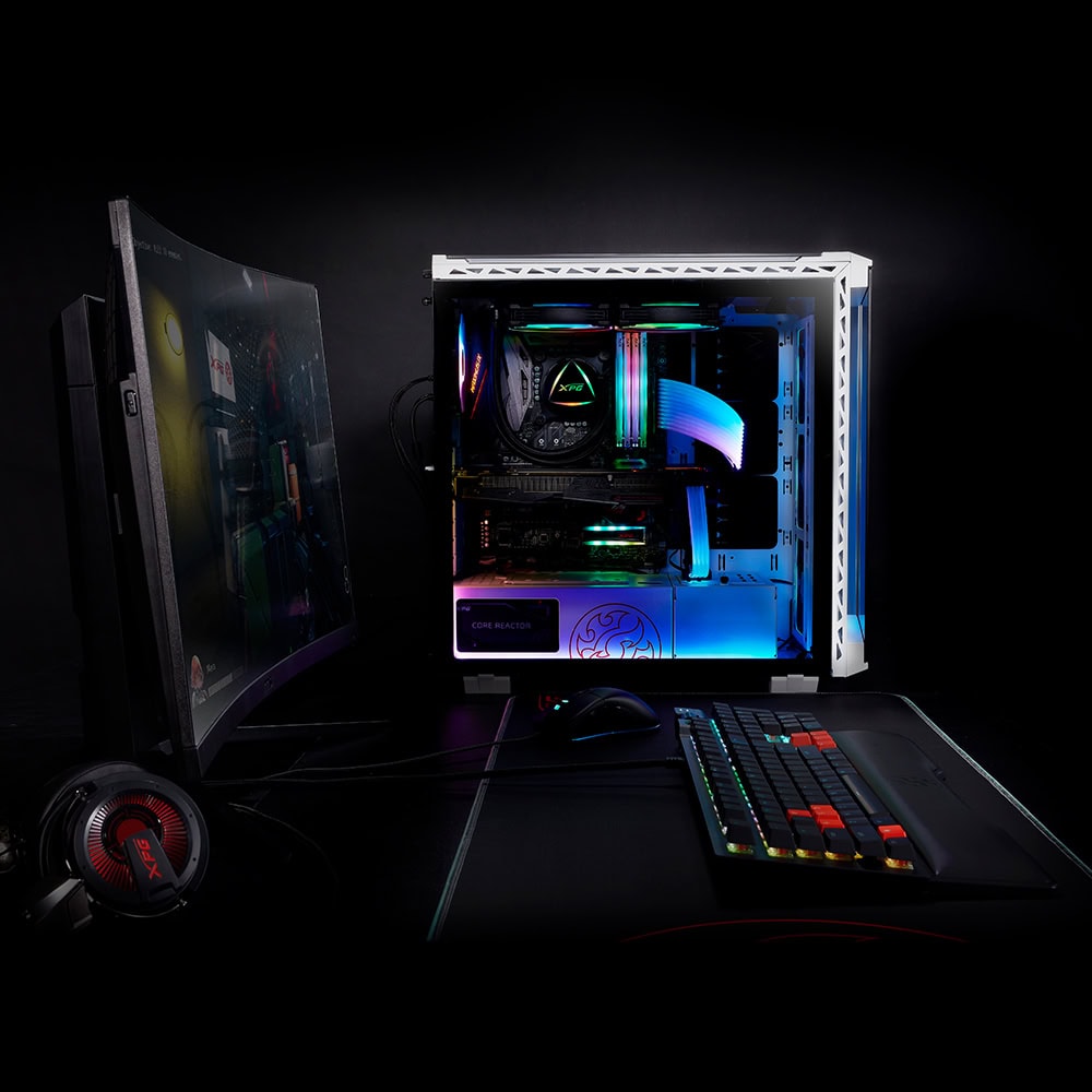 XPG BATTLECRUISER Torre Media Blanca Gabinete XPG Battlecruiser RGB White RGB Sync Cristal Templado E-ATX - Color Blanco BATTLECRUISER-WHCWW 3
