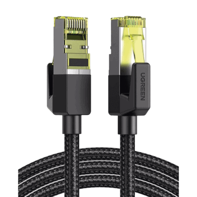 Cable Ethernet Cat7 CLASSâ… F/FTP Redondo con Malla de Nylon 2 Metros