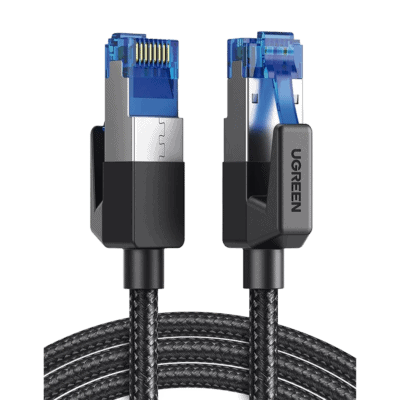 Cable Ethernet Cat8 CLASSâ… F/FTP Redondo con Malla de Nylon 1 Metro