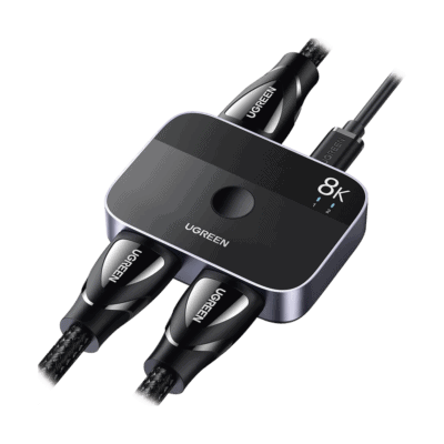 Conmutador HDMI 2.1 8K @60Hz | HDMI Splitter 2 Entradas a 1 Salida | Soporta 4K @120Hz 1080P @240Hz 3D | HDR Dolby | Alta Velocidad 48Gbps | Formatos de Audio LPCM/DTS/DSD, 2,0/2,1/5,1/7,1 canales.