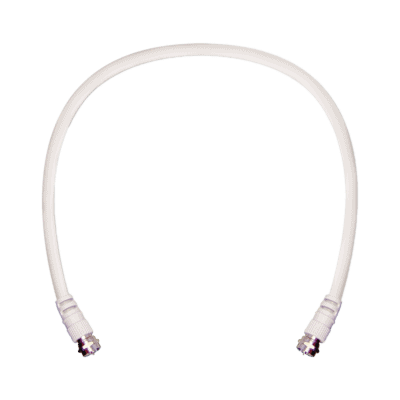 Jumper Coaxial con Cable Tipo RG-6 en Color Blanco de 60.96 Centímetros (24 Pulgadas) de Longitud y Conectores F Macho en Ambos Extremos. 75 Ohm de Impedancia.