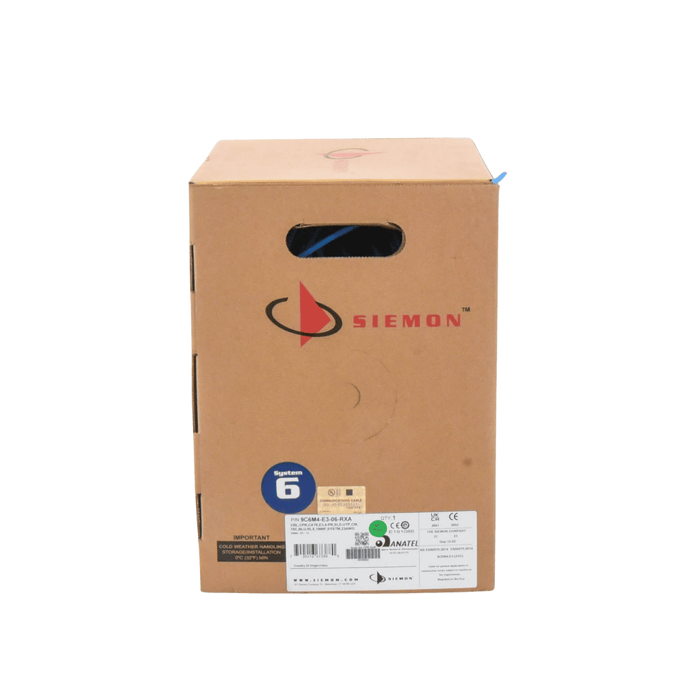 9C6M4E306RXA-AD-4-l-1 Bobina de Cable UTP Reelex, de 4 Pares, Alto Desempeño Cat6, PVC (CM), Color Azul, 23 AWG, 305 Metros (1000 Pies) 9C6M4-E3-06-RXA 6