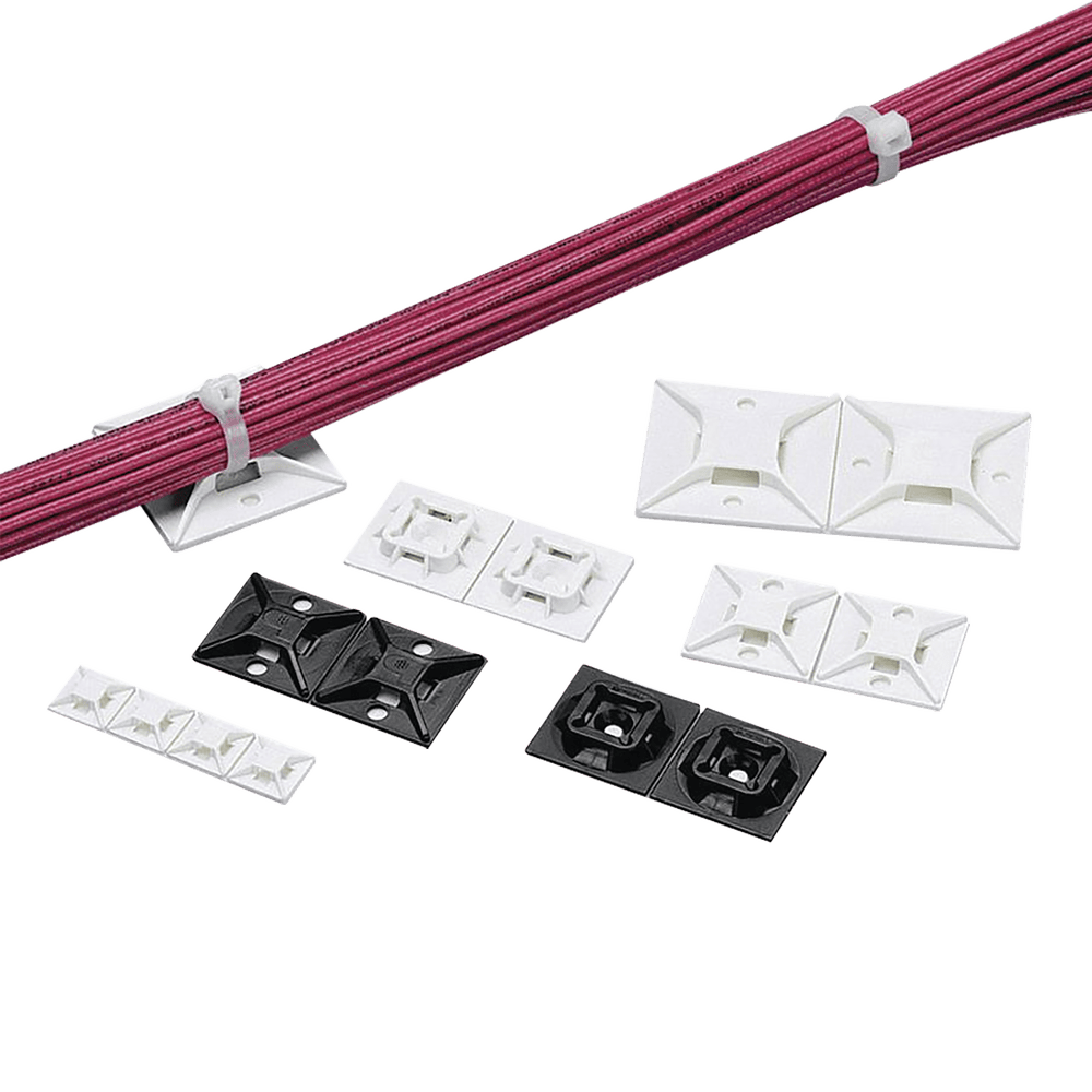 ABM2SAC-AD-1-l Montaje-Sujetador Para Cable de 4 Vías, con Adhesivo, 25.4 x 25.4mm (1in x 1in), Color Blanco, Uso en Interior, 1 pieza ABM2S-A-C 2