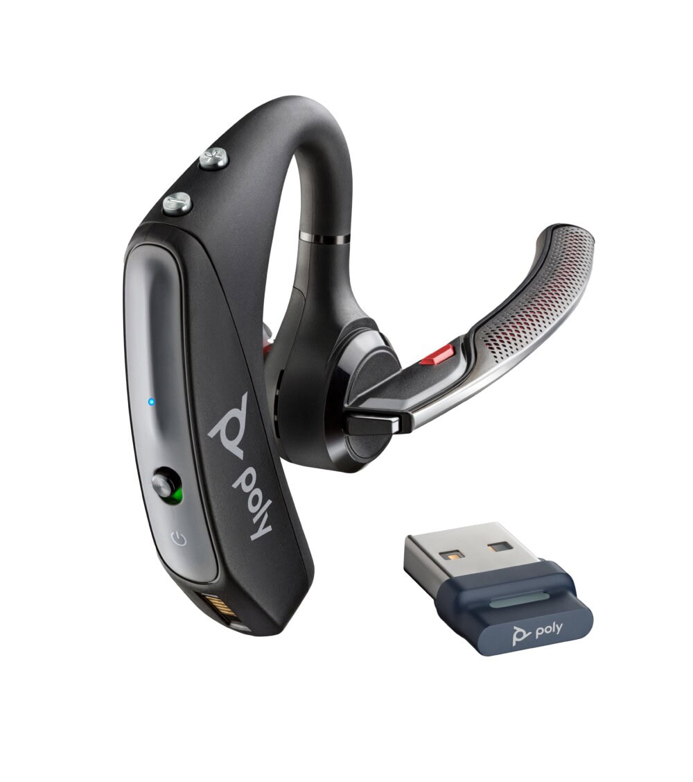 ACCPTS1810_full Poly Voyager 5200 UC, Bluetooth para moviles y computadoras, incluye estuche de carga y adaptador Bluetooth 7K2F3AA 1