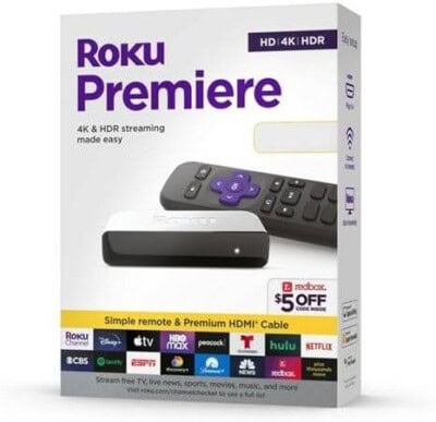 Roku Premiere Streaming 3920RW incluye cable HDMI de alta velocidad.