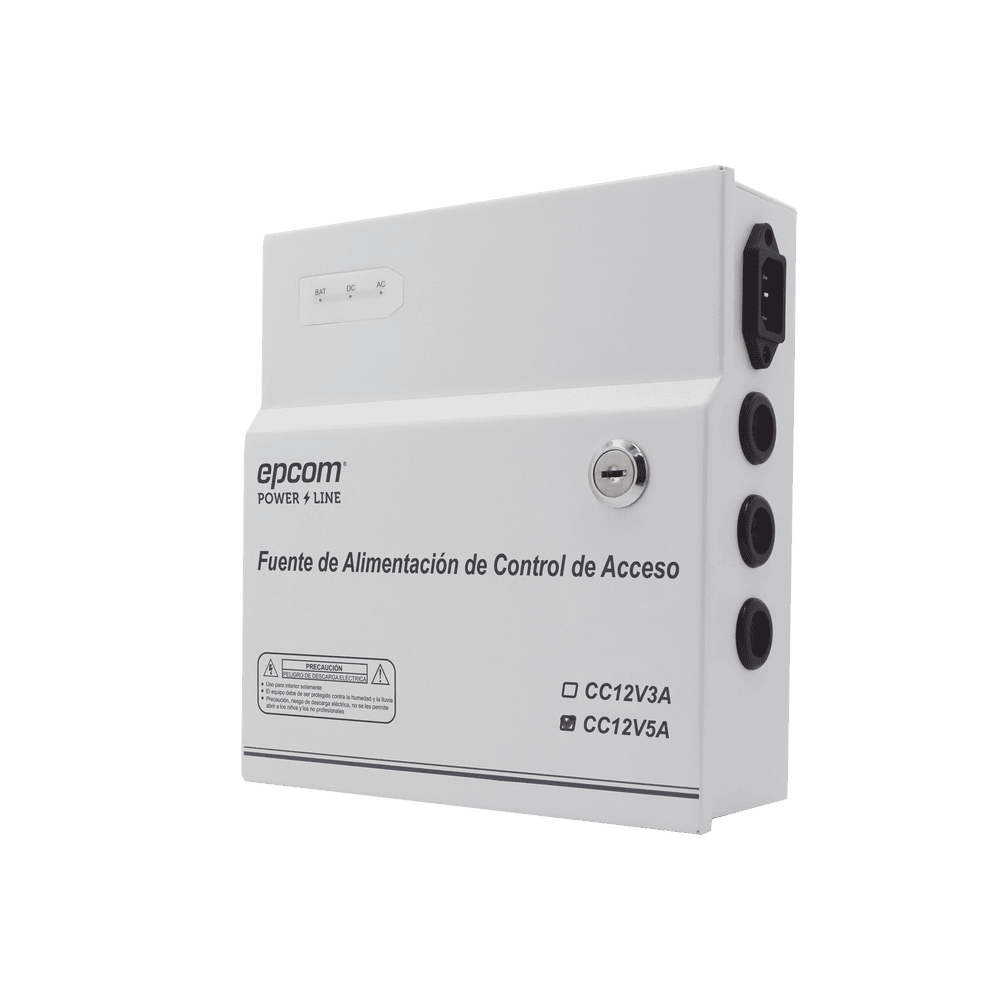 ACPST1205-l Fuente de Poder / 1 Salida 11-15 Vcc / 5 A / Temporizador Integrado / Con Capacidad de Batería de Respaldo / Requiere Batería / Aplicaciones en sistemas de control de Acceso AC-PS-T12-05 1