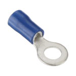 Terminal tipo ojo / 1 / 4 " / 16 - 14 AWG / Azúl / Paquete de 25 piezas. AE34162-l
