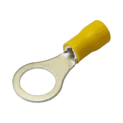 Terminal tipo ojo / 1 /  4" / 12 - 10 AWG / Amarillo / Paquete de 25 piezas.
