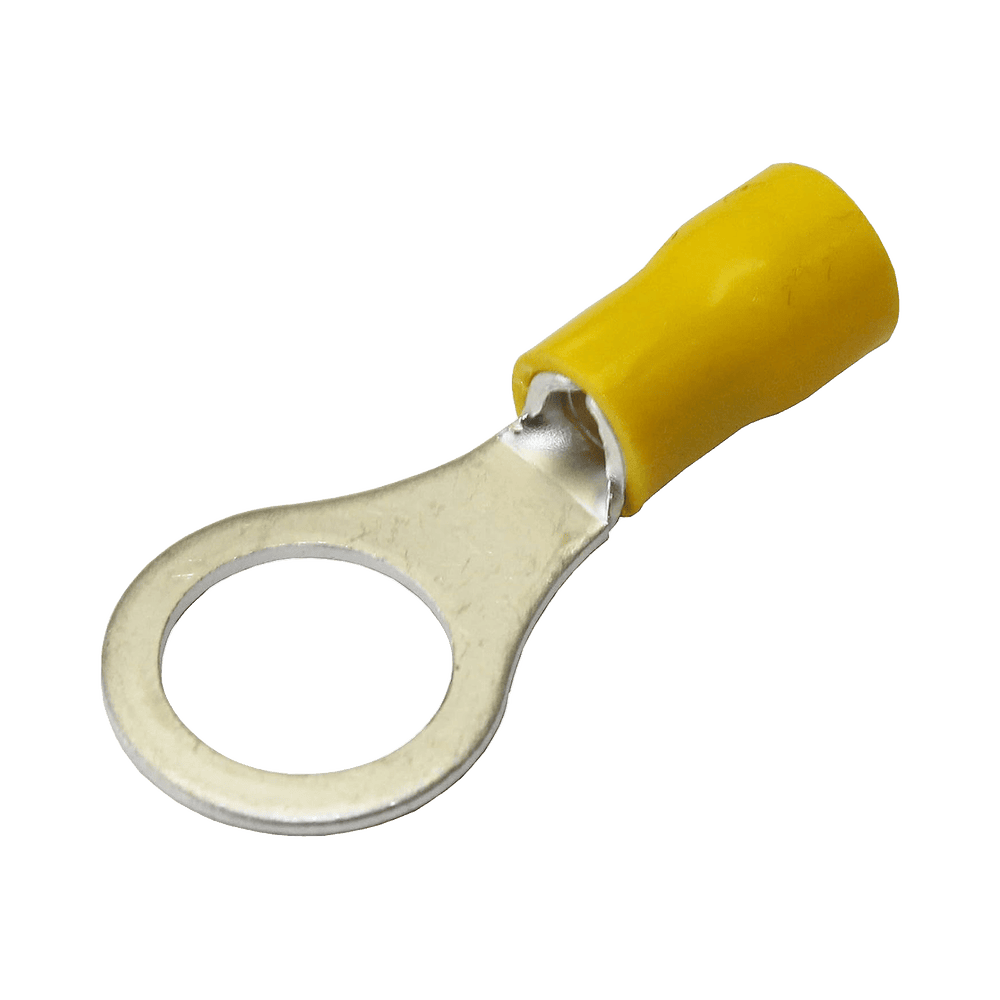 AE50242-l Terminal tipo ojo / 1 / 4" / 12 - 10 AWG / Amarillo / Paquete de 25 piezas. AE50242 1