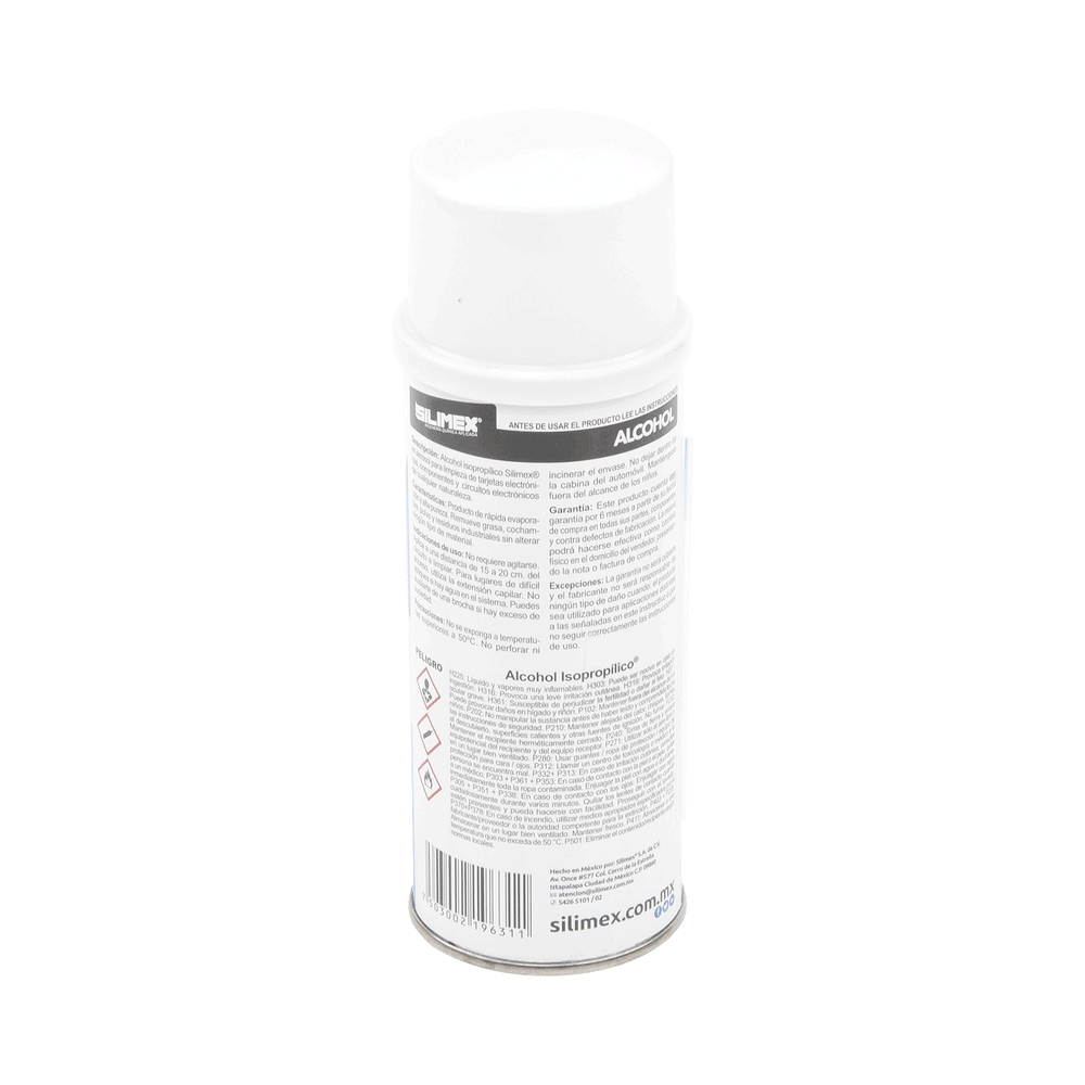 ALCOHOLS-FRENTE-l Alcohol Isopropilico en Aerosol para limpieza de equipos de vídeo, fibra óptica, cómputo, y equipo telefónico 250 ml ALCOHOLS 2