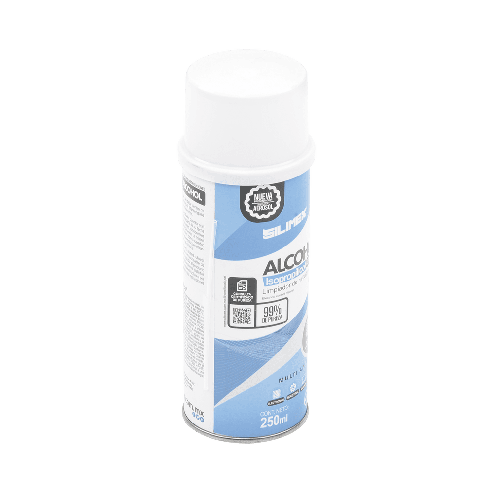 ALCOHOLS-LAT-IZQ-l Alcohol Isopropilico en Aerosol para limpieza de equipos de vídeo, fibra óptica, cómputo, y equipo telefónico 250 ml ALCOHOLS 3