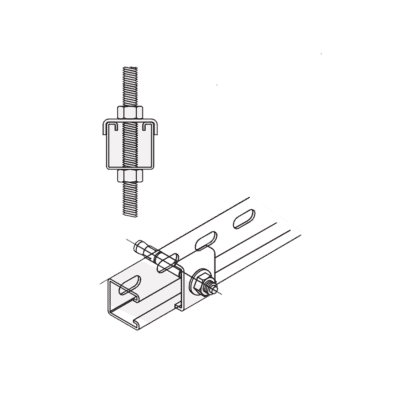 Tope Unicanal  "U" para Tornillo de  3/8" ( 9.5 mm ).
