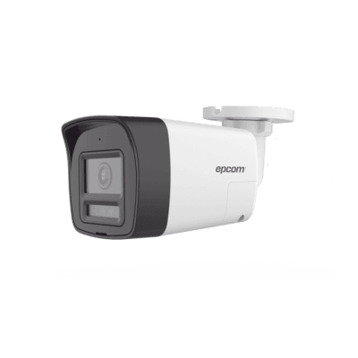 [Audio Bidireccional + Dual Light + ColorVu] Bala TURBOHD 4K (8 Megapixel) / Lente 2.8 mm / 30 mts IR EXIR + 20 mts Luz Blanca / Micrófono y Bocina Integrado / Exterior IP67 / Metal / dWDR