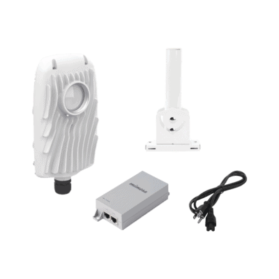 Kit de radios B5X, rango de frecuencia extendida (4.9 a 6.4 GHz),  incluye inyector POE50V, cable de alimentación y montaje universal para tubo o poste o mástil