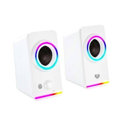 Bocinas 2.0 Gamer Glimm Style BG565 Balam Rush Conexión Bluetooth/Auxiliar, Controlador Touch, iluminación LED 3 modos, 10w RMS. Sonido estéreo, Alimentaci