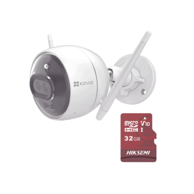 Kit de Camara WiFi y Memoria Micro SD / Incluye 1 Pieza C3X y 1 Memoria MicroSD 32GB / Audio de Dos Vías / Colores en Oscuridad / Detección Humana y de Vehículo
