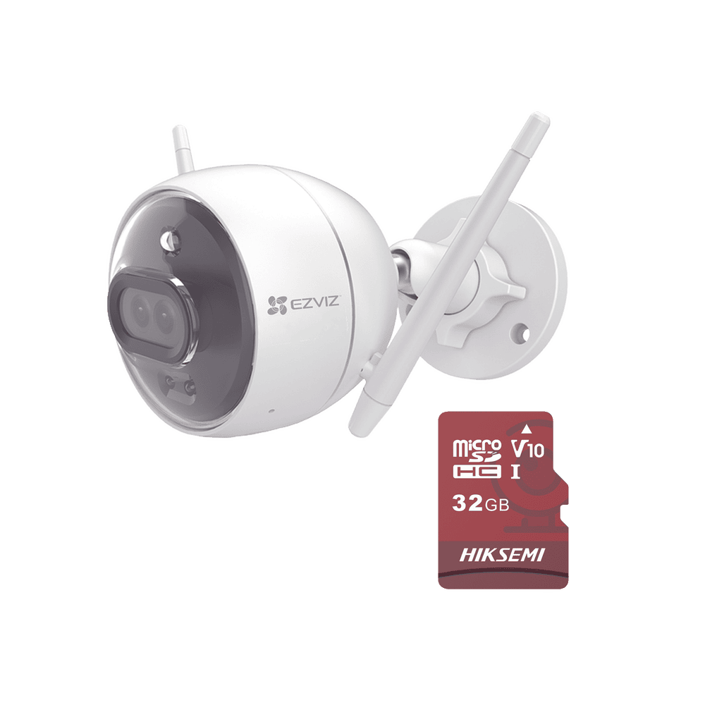 C3X_KM-l Kit de Camara WiFi y Memoria Micro SD / Incluye 1 Pieza C3X y 1 Memoria MicroSD 32GB / Audio de Dos Vías / Colores en Oscuridad / Detección Humana y de Vehículo C3X/KM 1