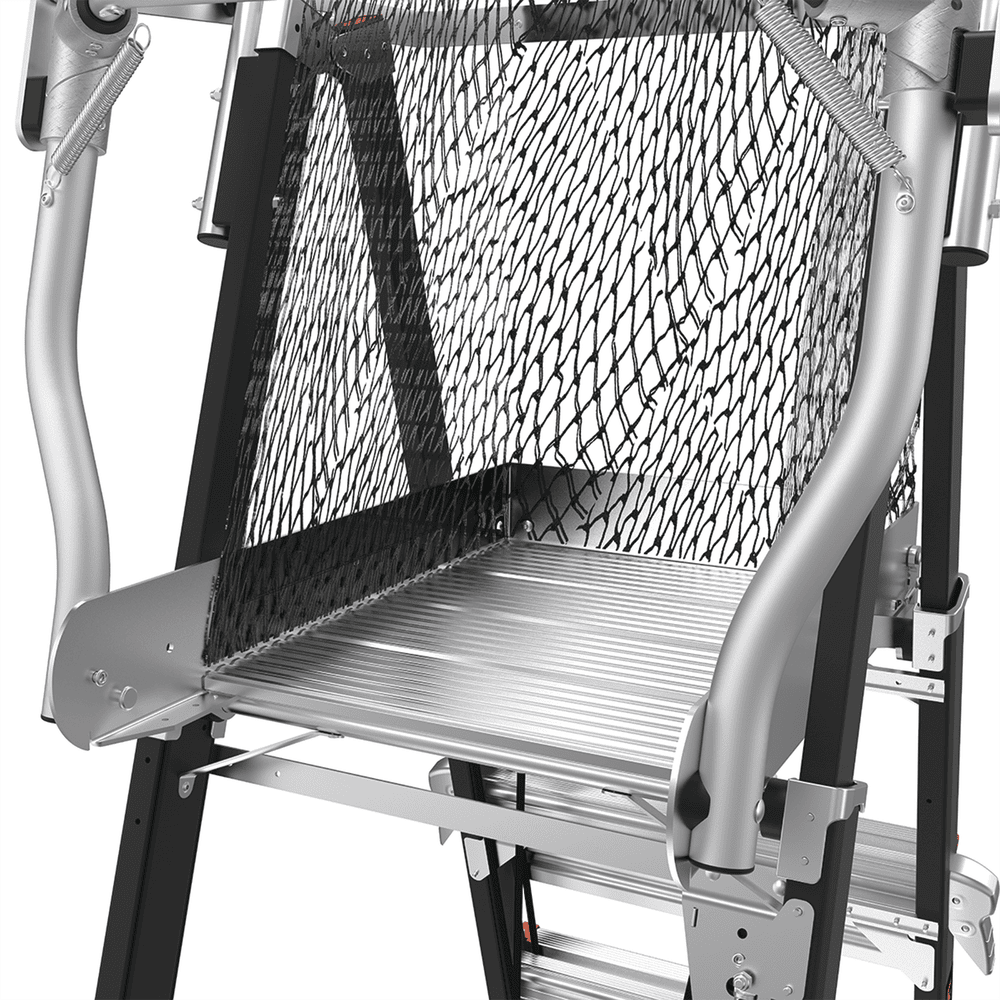 CAGE8FTR-AD-11-l Escalera de Fibra de Vidrio con Jaula de 8'-14' (2.44 - 4.27 m). Con Ajuste en Ruedas (RATCHET™ Leveler) (SKU:18515-817). CAGE8FTR 15