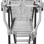 Escalera de Fibra de Vidrio con Jaula de 8'-14' (2.44 - 4.27 m). Con Ajuste en Ruedas (RATCHET™ Leveler) (SKU:18515-817). CAGE8FTR-AD-12-l