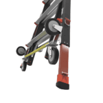 Escalera de Fibra de Vidrio con Jaula de 8'-14' (2.44 - 4.27 m). Con Ajuste en Ruedas (RATCHET™ Leveler) (SKU:18515-817). CAGE8FTR-AD-13-l