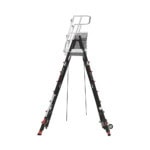 Escalera de Fibra de Vidrio con Jaula de 8'-14' (2.44 - 4.27 m). Con Ajuste en Ruedas (RATCHET™ Leveler) (SKU:18515-817). CAGE8FTR-AD-3-l